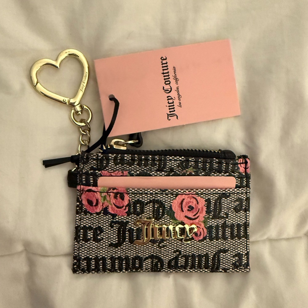 Juicy Couture Black and Pink Card Holder
